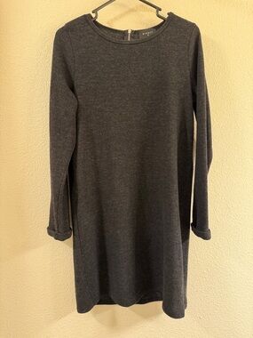 EVERLY Charcoal Gray Long Sleeve Sweater Dress